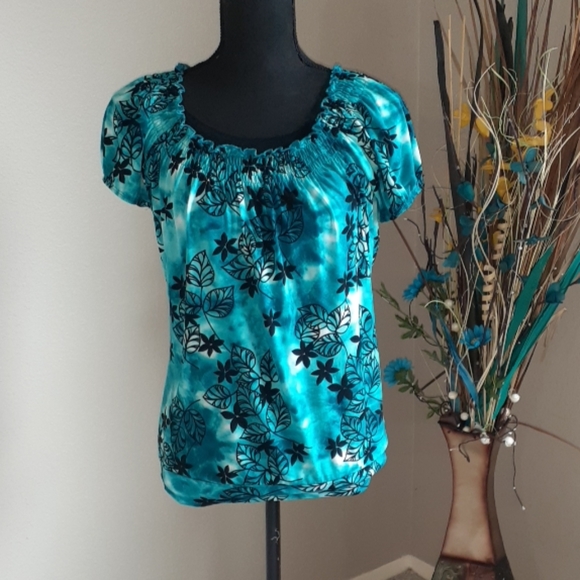 CAROL ROSE Gathered Ruched Tunic Top - Picture 1 of 7